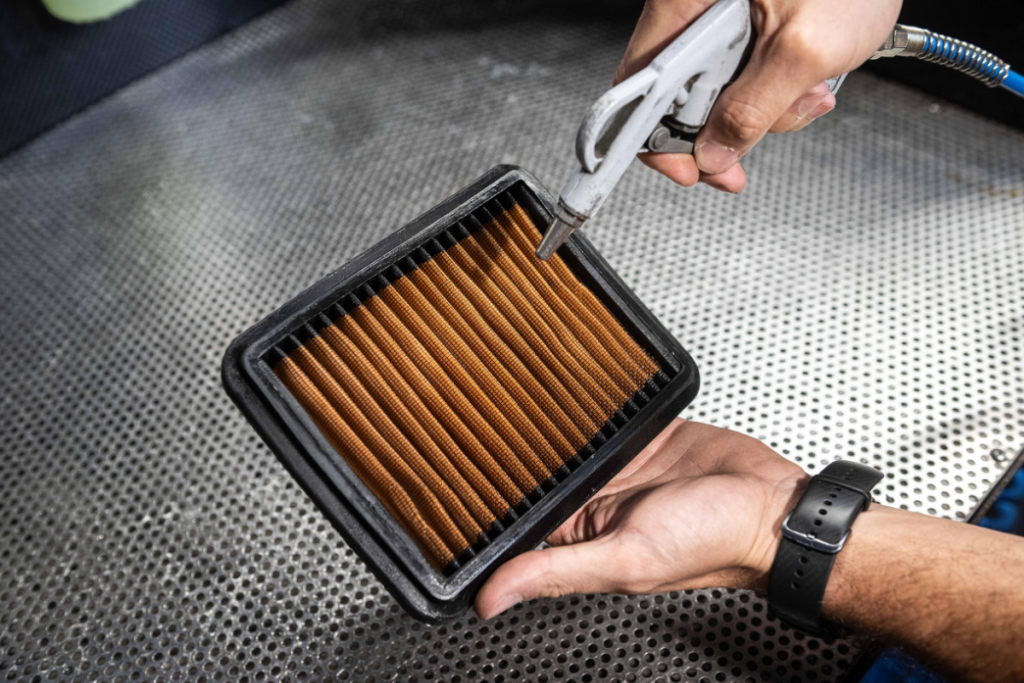 how to clean car air filter without oil