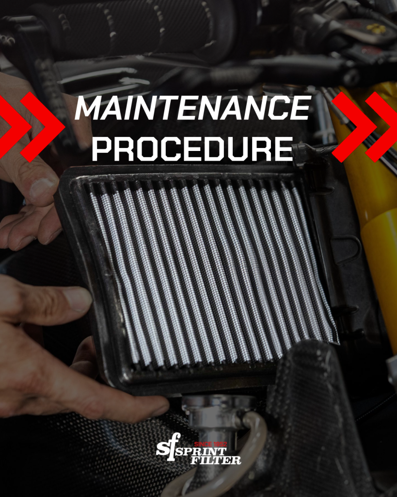 Maintenance procedure for motorcycle filters